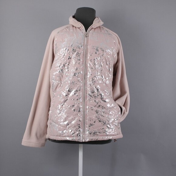 New Balance $79 Sz 3X Pink Silver Collared Pockets 100% Polyester Jacket - Picture 4 of 16